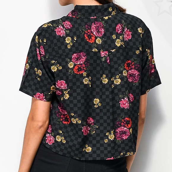 Vans Botanical Checkered Crop Button Shirt - Picture 5 of 9